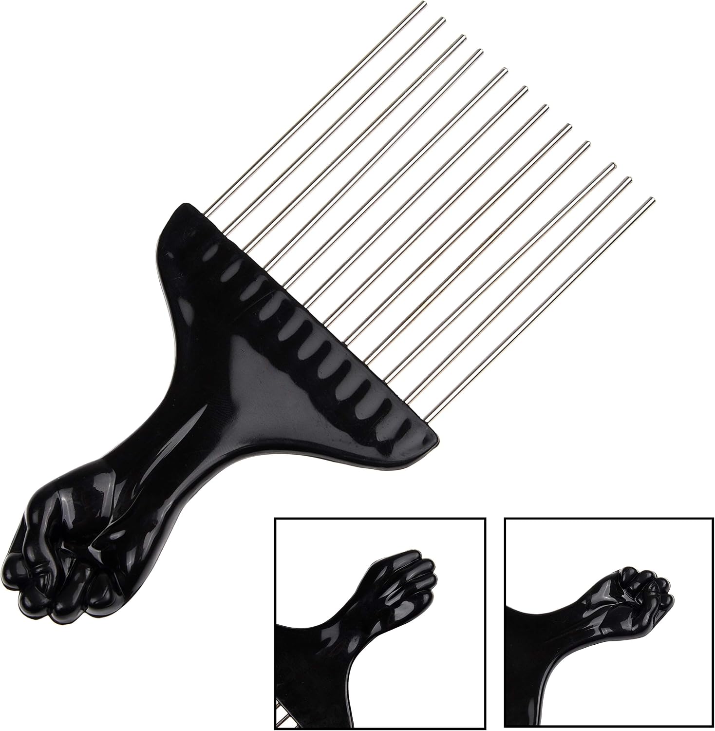 Kare & Kind 2 pcs Metal Hair Pick Comb - Afro Picks for Men and Women - Easy Grip Handle for Hairstyling - For All Types of Hair - Image 5