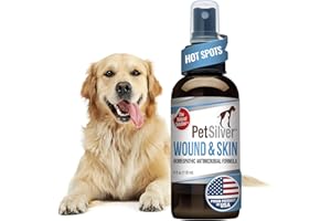 PetSilver Wound & Skin Spray - Dog Wound Spray, Hot Spot, Allergy Relief for Dogs, Itch Spray for Cats - Natural Skin Soother - Chelated Silver, Superior to Colloidal Silver - Made in USA - 4 fl oz