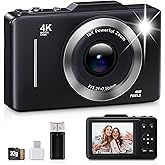 Digital Camera, FHD 1080P Kids Camera Digital with 16x Zoom Anti Shake, 32GB Card, 4K 48MP Portable Compact Point and Shoot Cameras, Vintage Small Camera for Teens Beginner Kids Present