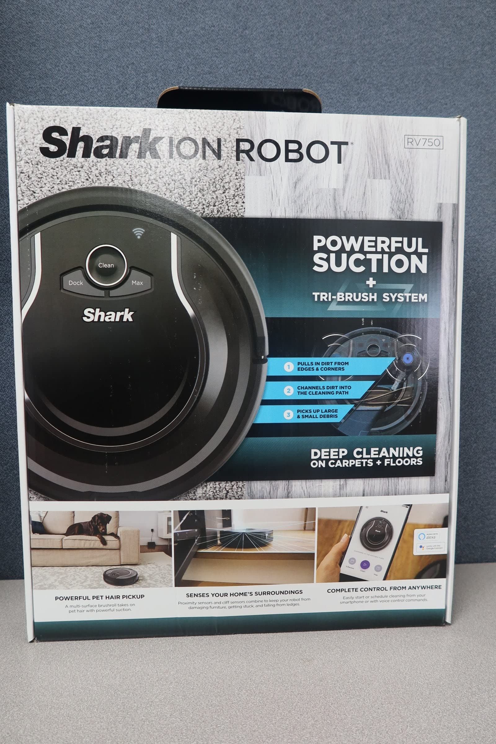 Shark ION Robot Vacuum RV761 with Wi-Fi and Voice Control, 0.5 Quarts, in Black and Navy blue - View 5