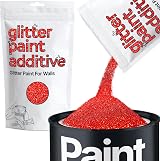 Hemway Red Glitter Paint Additive 100g for Emulsion, Acrylic, Lacquer