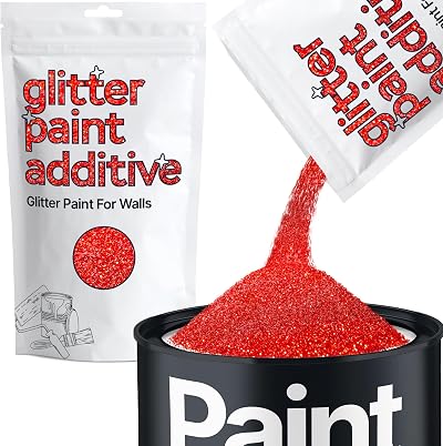 Hemway Red Glitter Paint Additive 100g for Emulsion, Acrylic, Lacquer