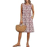 AUSELILY Summer Knee Length Dress Women A Line Sleeveless Loose Sundress Crew Neck Dress 2026 New
