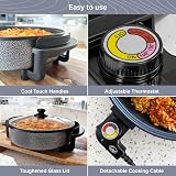 Quest 40cm Multi-Function Electric Frying Pan with Lid 240C Temp view 3