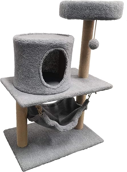 Honor Jojoba Arbre A Chat Geant Grattoir Centre D Activites Avec Griffoir Gris Clair Amazon Fr Animalerie