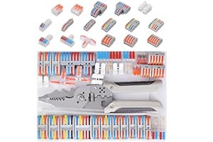 NLIEOPDA 32 PCS Wire Connectors Kit a Set Compact Splicing Wire Connectors Fast Connection Terminal Electrical Connectors 1/2/3/4/5/6/8 Conductor Assortment Kit for Quick Connect 28-12 AWG (HWS-WC003)