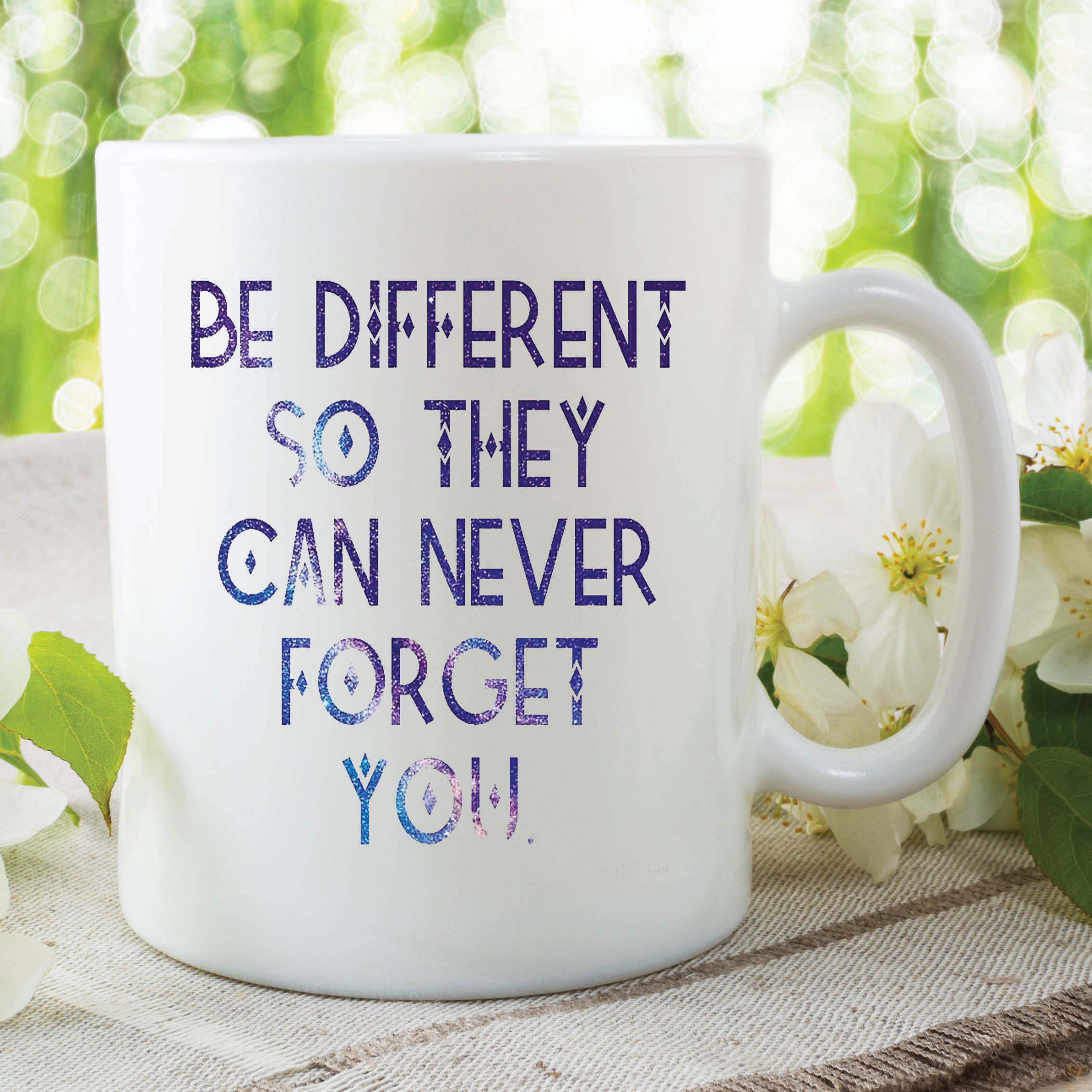 Funny Novelty Mug Gift Be Different No One Forget Joke Coffee Cup Work WSDMUG289