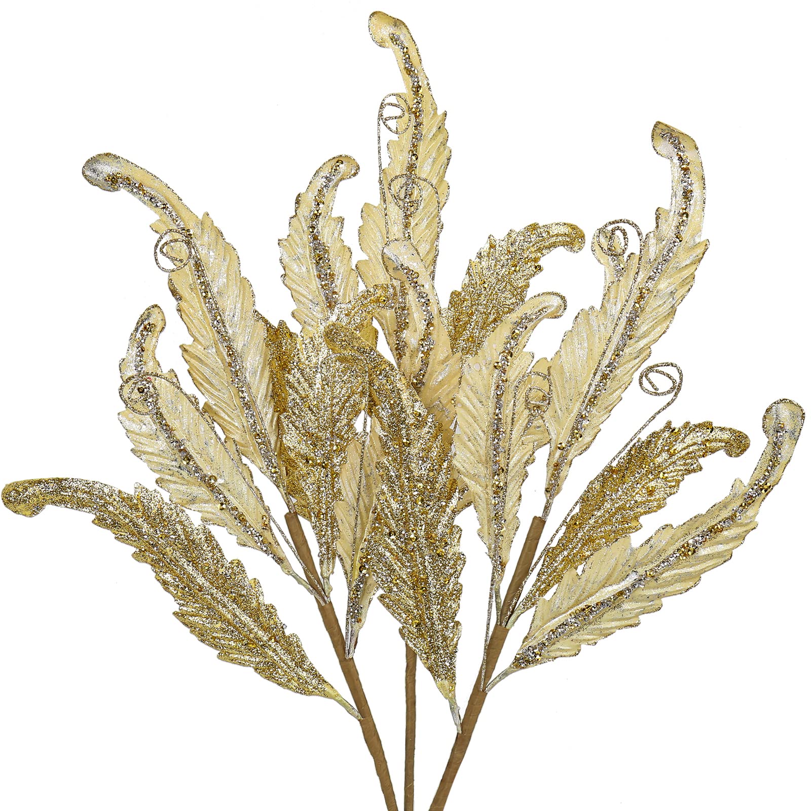 Photo 1 of *USED*
GnFlus 3 Pcs Christmas Glitter Leaves Large 27 Inch Artificial Glittered Leaf Picks and Spray Stems Ornament for Tree Wedding DIY Xmas Wreath Garland Floral Arrangement Home Decor - Gold
