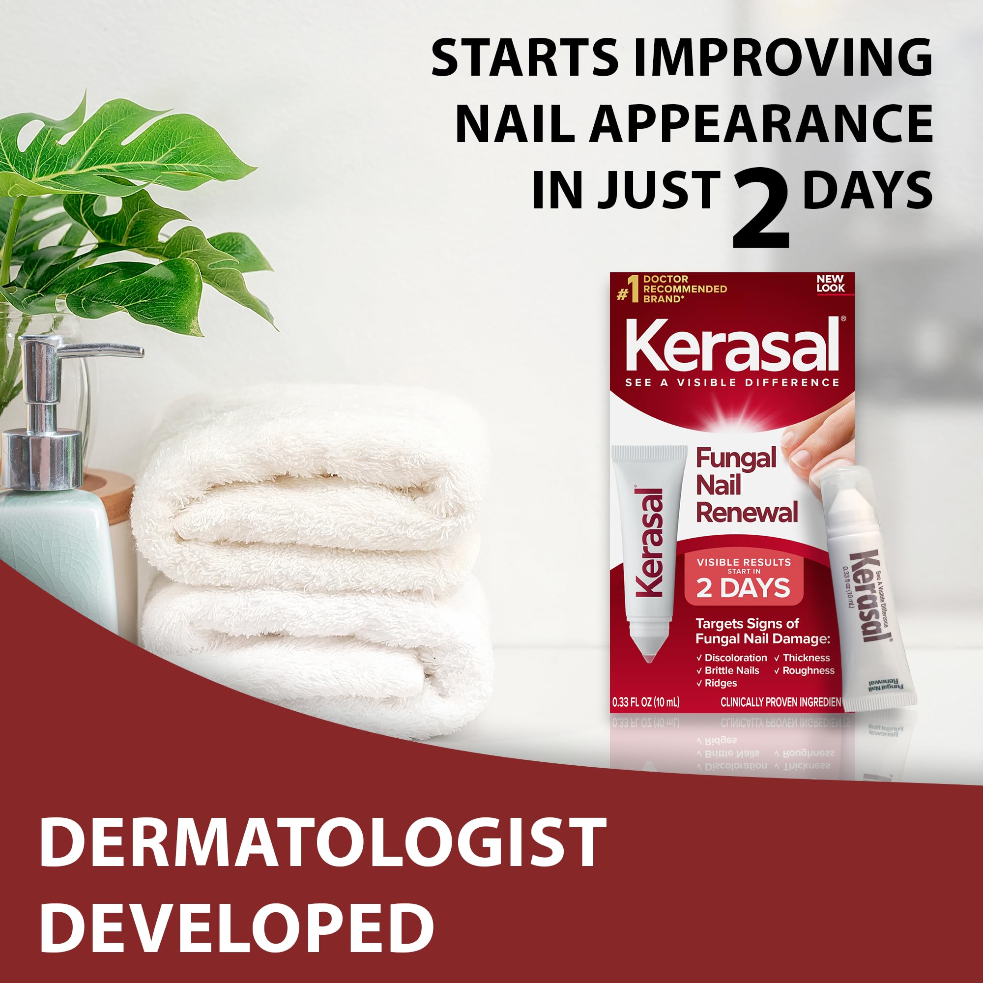 Kerasal Nail Fungus Extra Strength | Restorative Nail Repair for Damaged Nails, 0.33 fl oz (Packaging May Vary)