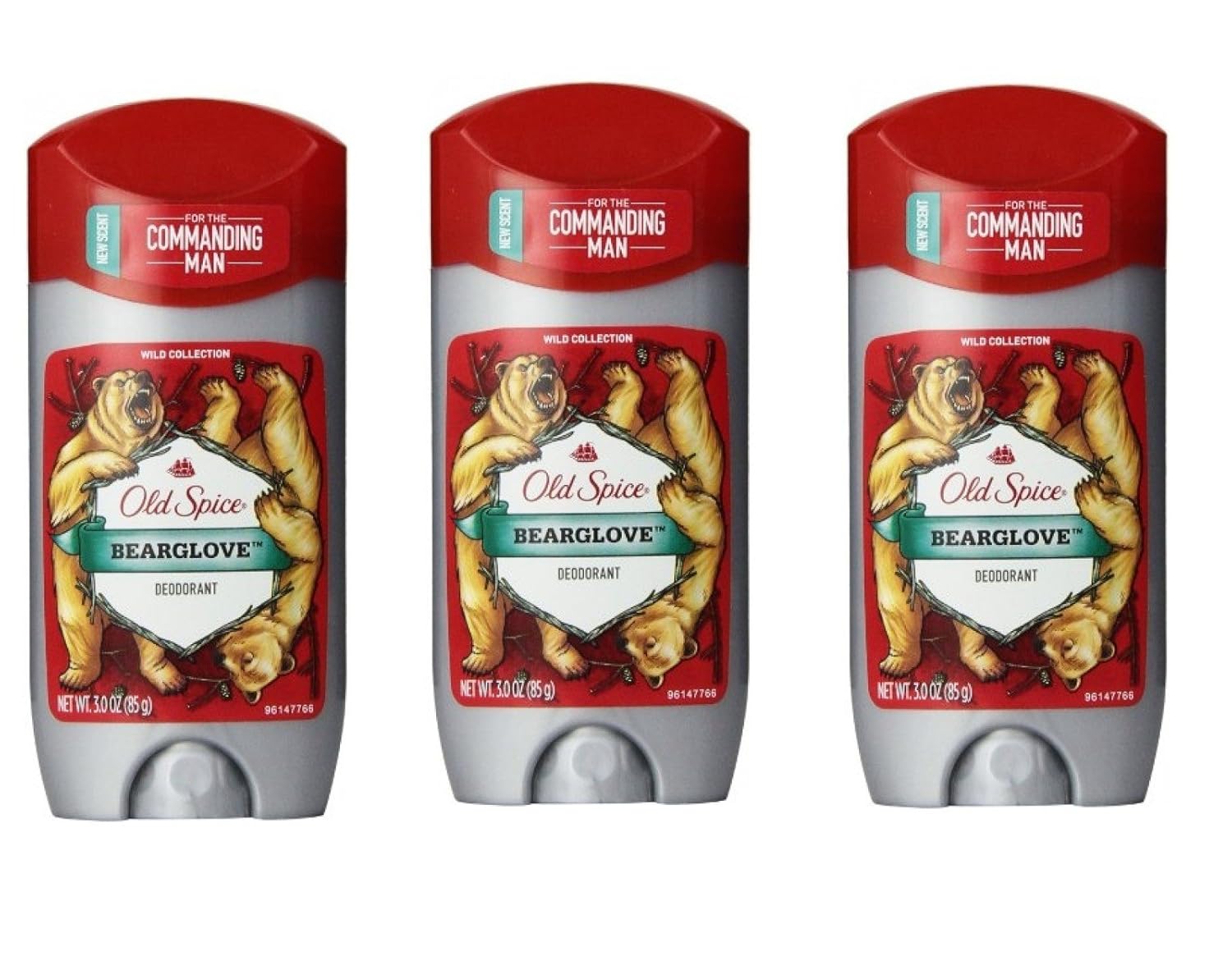Old Spice Wild Collection Men's Deodorant, Bearglove 3 oz (Pack of 3