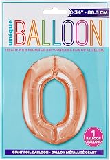 Unique Rose Gold Number 0 Foil Balloon 86cm - 1 Piece view 2
