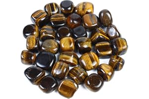 BEZAVO Tiger eye tumbled stones and crystals bulk - polished stones - rock collection - vase filler tumbles - Crystals Healing reiki - gemstone gifts - good luck - Fountain tumbles | size 20-25 mm 1LB