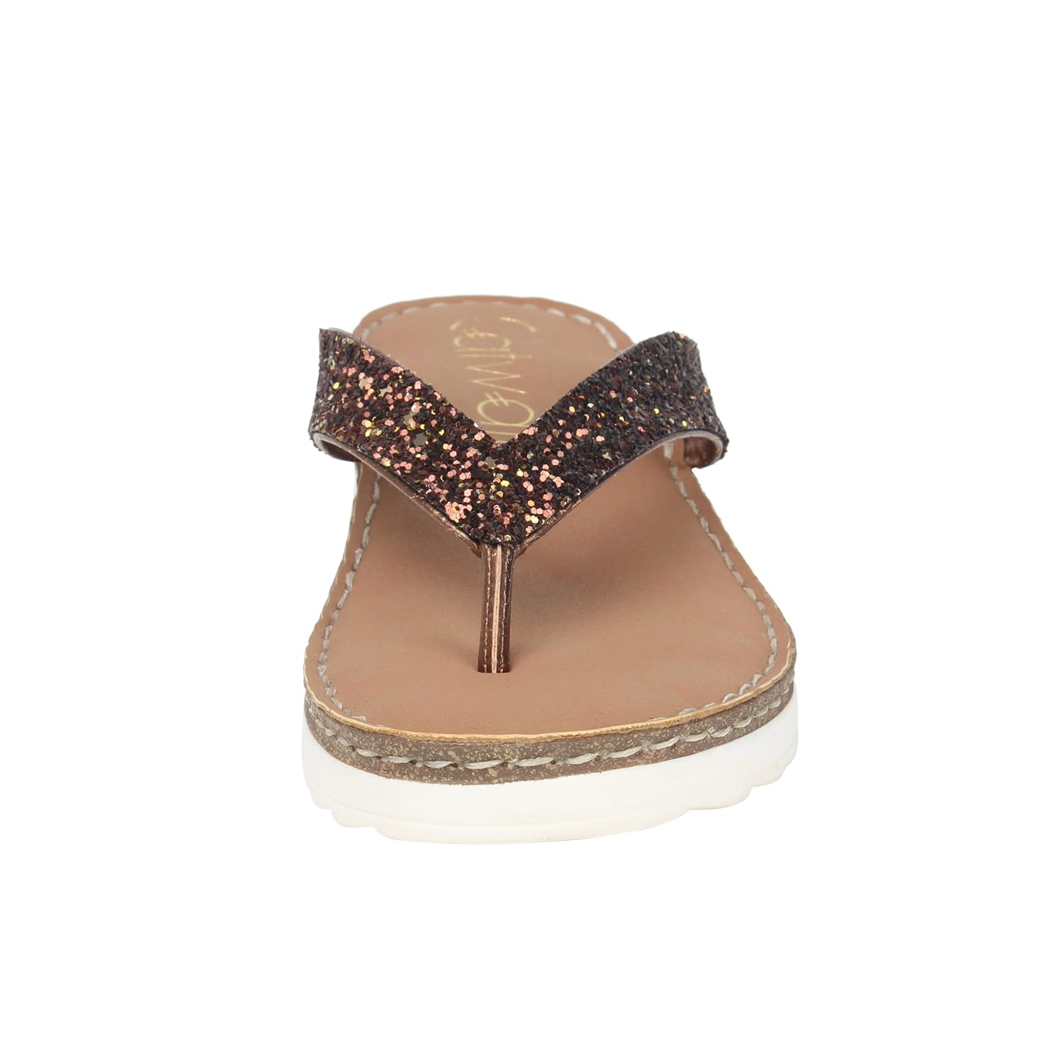 catwalk bronze slip-on sandals