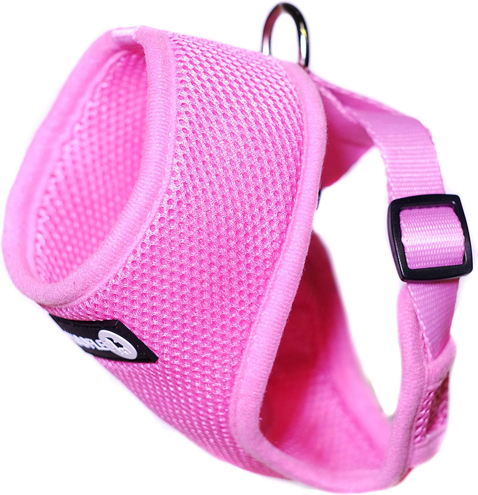Woofles Dog Harness No Pull Adjustable Soft Padded Mesh Style Harness in Various Sizes and Colours with Optional Matching Dog Lead (M, Pink)