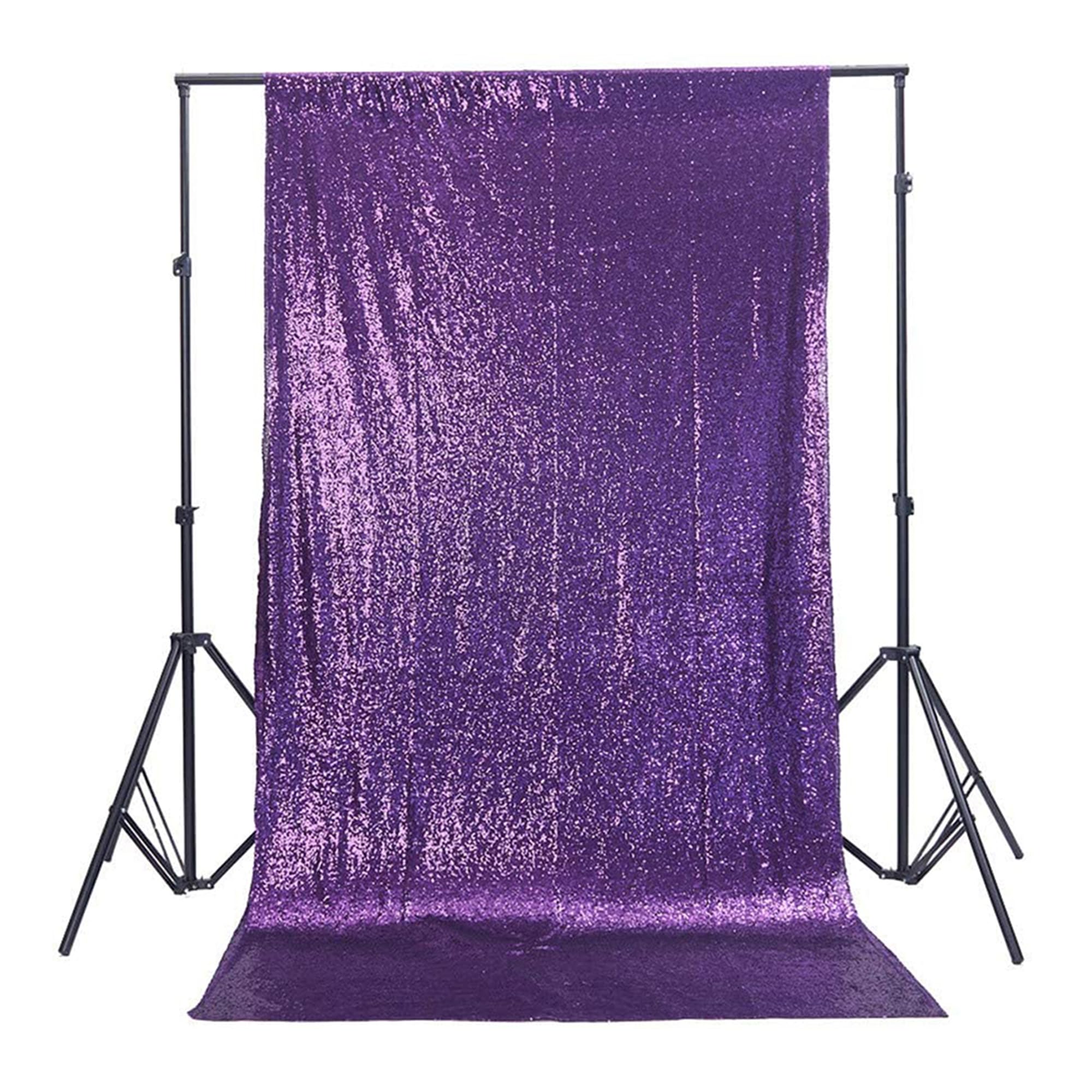 Trimming Shop Purple Sequin Backdrop Curtain 4ft x 7ft Sparkling Glitter Backdrop High-Density Sequin Fabric, Photography Background for Weddings, Birthdays, Parties, Christmas & Event Decoration
