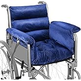 Suzile Wheelchair Cushion Wheelchair Seat Cushion with Strap Recliner Suitable for 18 Inches Armrest and Support for Senior(Navy Blue)