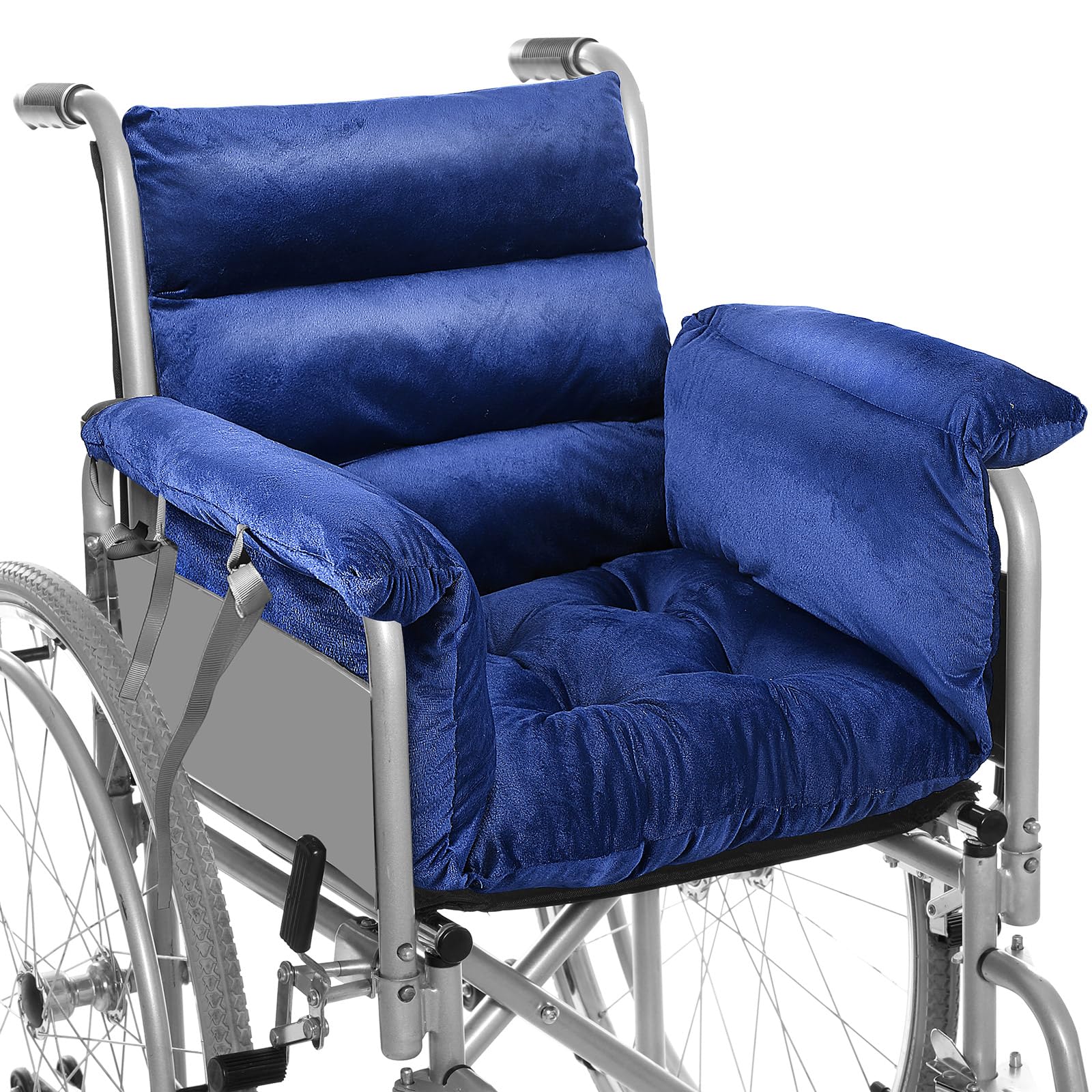 Photo 1 of Suzile Wheelchair Cushion Wheelchair Seat Cushion with Strap Recliner Suitable for 18 Inches Armrest and Support for Senior(Navy Blue)