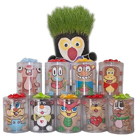 Dazoriginal Cabeza de Hierba Animales Grass Head DIY Magia Maceta ...
