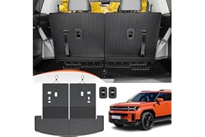 GALVAGNITE Cargo Mat for 2024 Hyundai Santa Fe, All Weather TPE Trunk Mat with Backrest Mats Backrest Cover Protector for Santa Fe Accessories (Trunk Mat)