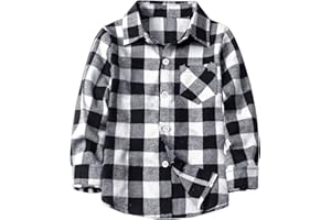 Betusline Boy and Men Button Down Plaid Shirt