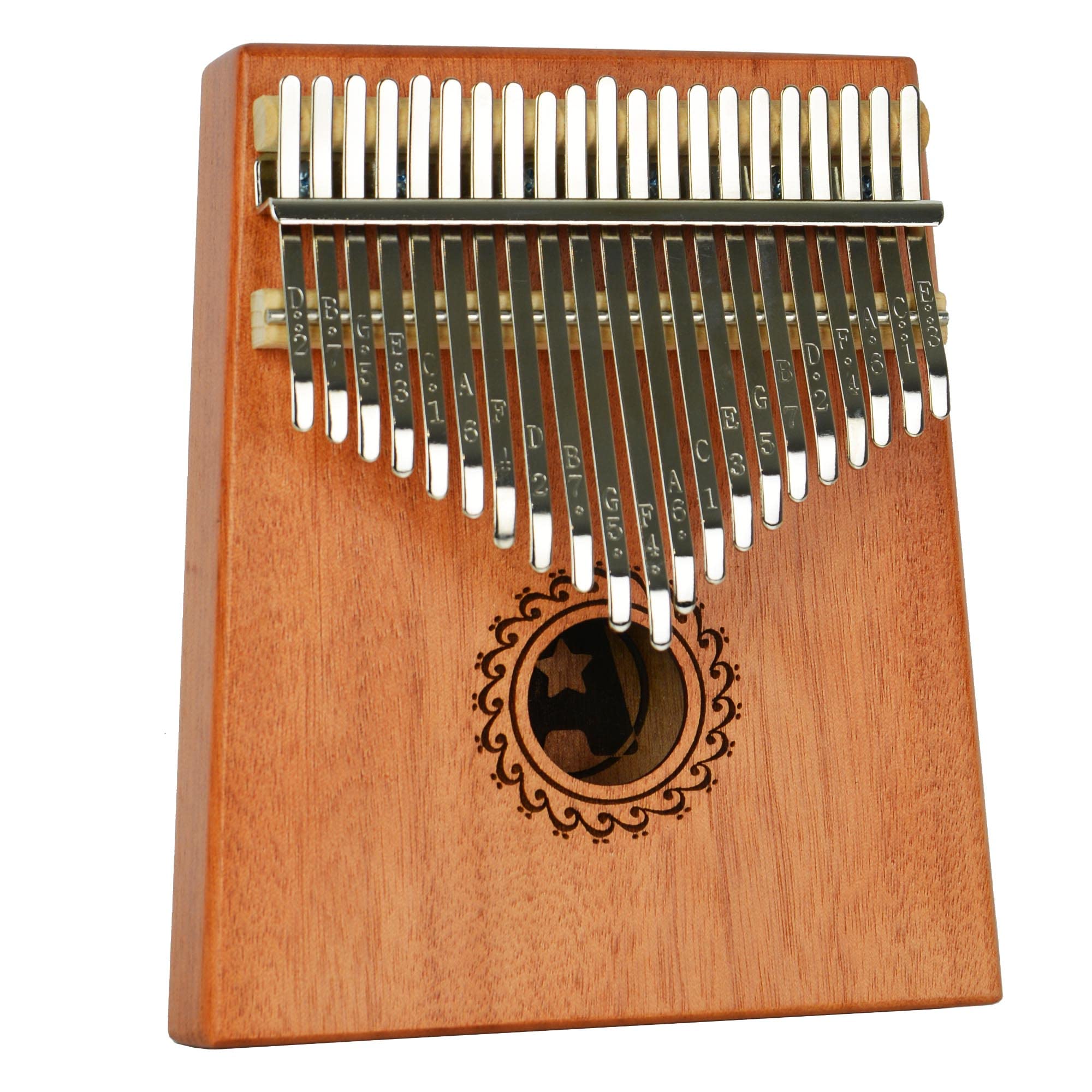A-Star 21 Key Kalimba Thumb Piano with Mahogany Body - includes Tuning Hammer, How To Play Guide & Thumb Protectors