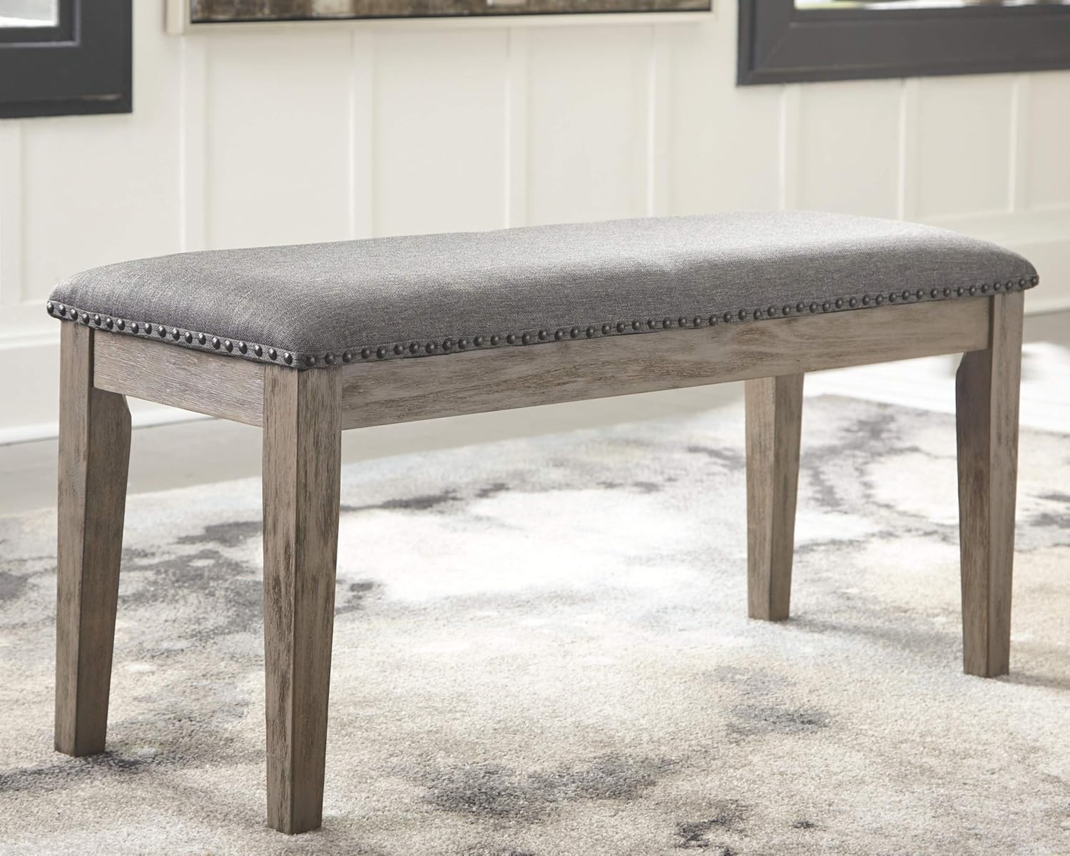 Signature Design by Ashley Aldwin Dining Room Bench, Gray - Table & Chair Sets