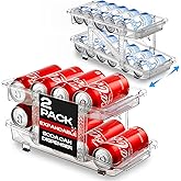 Expandable Soda Can Dispenser For Fridge - 2-Pack - Clear Transparent Soda Can Organizer For Refrigerator, Kitchen, and Pantry Storage Organizer for Cans, Beverage Bottle, Canned Food & Bottles