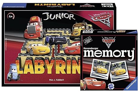 Ravensburger 21273 - Disney/Pixar Cars 3 Junior Labyrinth Kinderspiel 21291 - Disney/Pixar Cars 3 Memory Kinderspiel