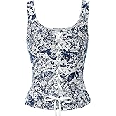 American Trends Women Pirate Renaissance Vest Cosplay Costume Waistcoat Halloween Steampunk Gothic Medieval Bodice