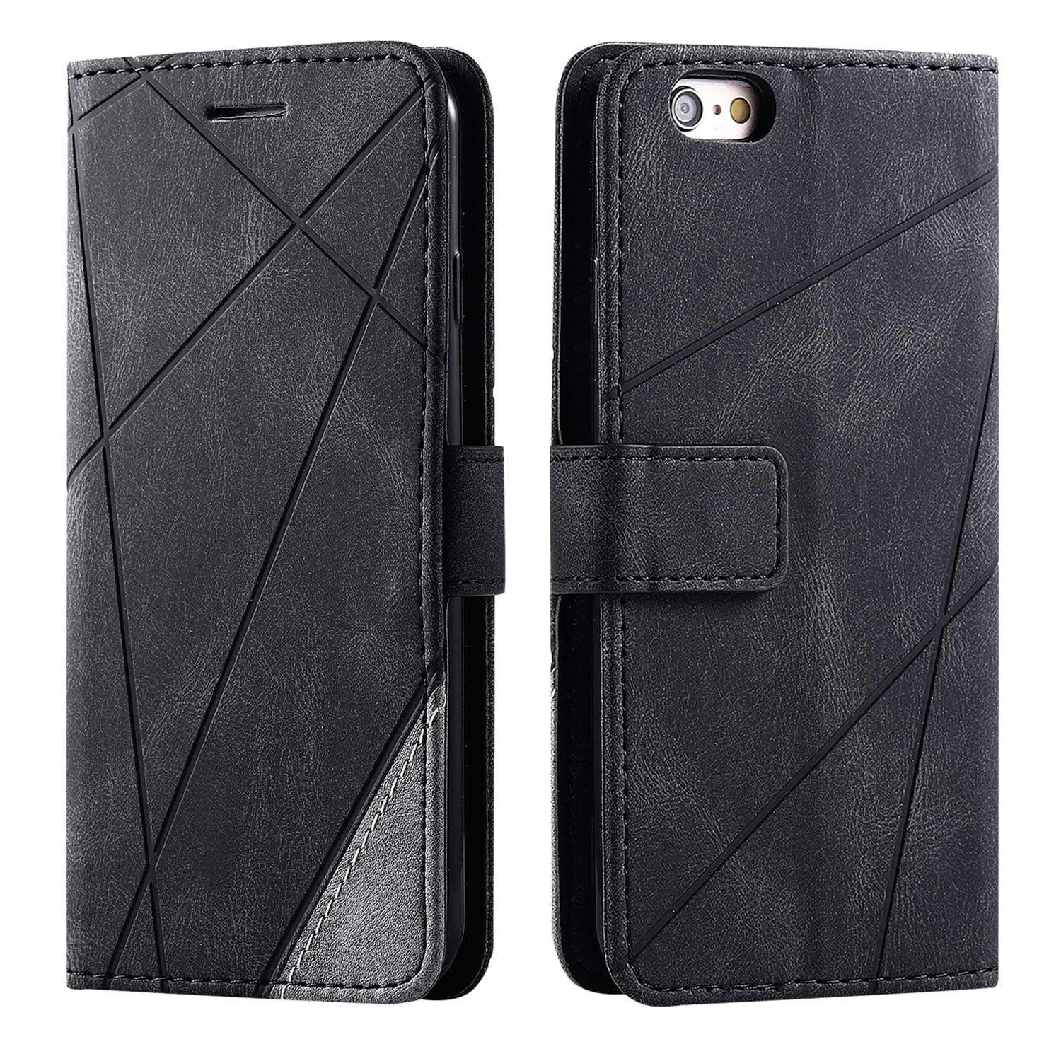 SONWO Case for iPhone 6S / iPhone 6 Case, Premium Leather Flip Wallet Case Magnetic Closure Card Slots Kickstand Phone Case for iPhone 6S / iPhone 6, Black