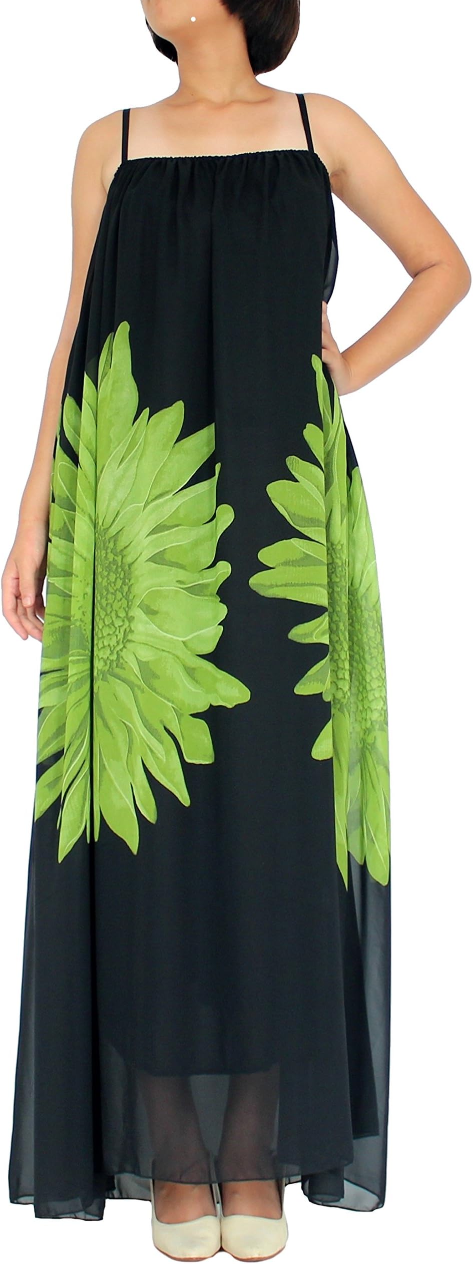 The WomenLand Women Plus Size Lined Chiffon Summer Beach Party Casual Dress Belt