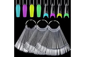 Fspronail 150pcs Clear Nail Swatch Sticks With Ring, Nail Color Swatches For Nail Display False Nail Polish Sample Sticks Practice Nail Tips Transparent Board Nail Art Supplies Professional Salon
