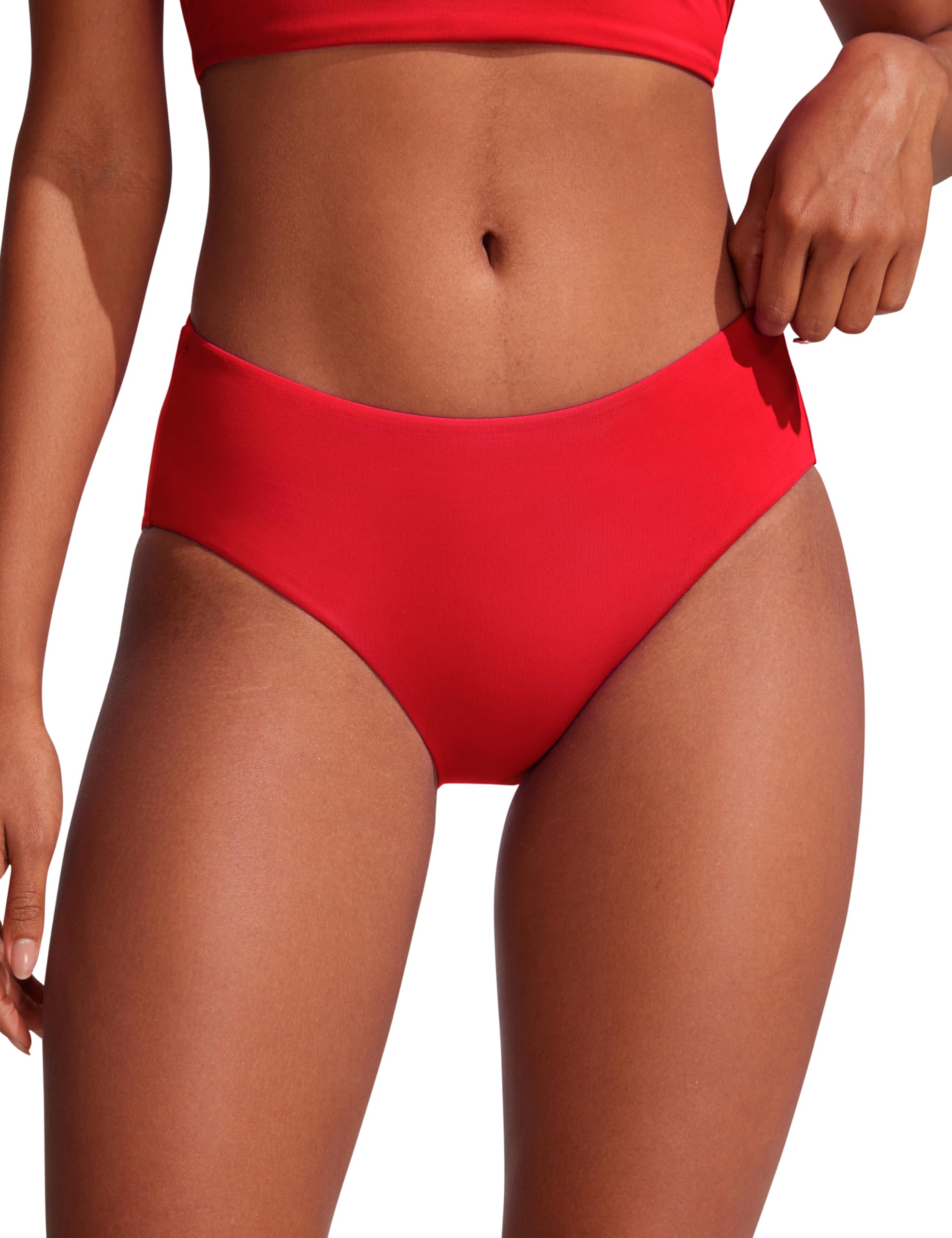 CRZ YOGA Bikini Bottoms for Women Mid Rise Full