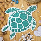 Haull Sea Turtle Bathroom Rug Beach Mats Rugs No Silp Turquoise Turtle Washable Cover Floor Rug Tropics Summer Ocean Theme Ba