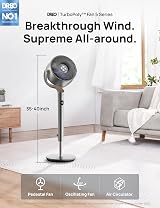 Dreo 20 dB Standing Fan 35-40 in Height 8 Speeds 3 Modes Remote DC Motor view 2