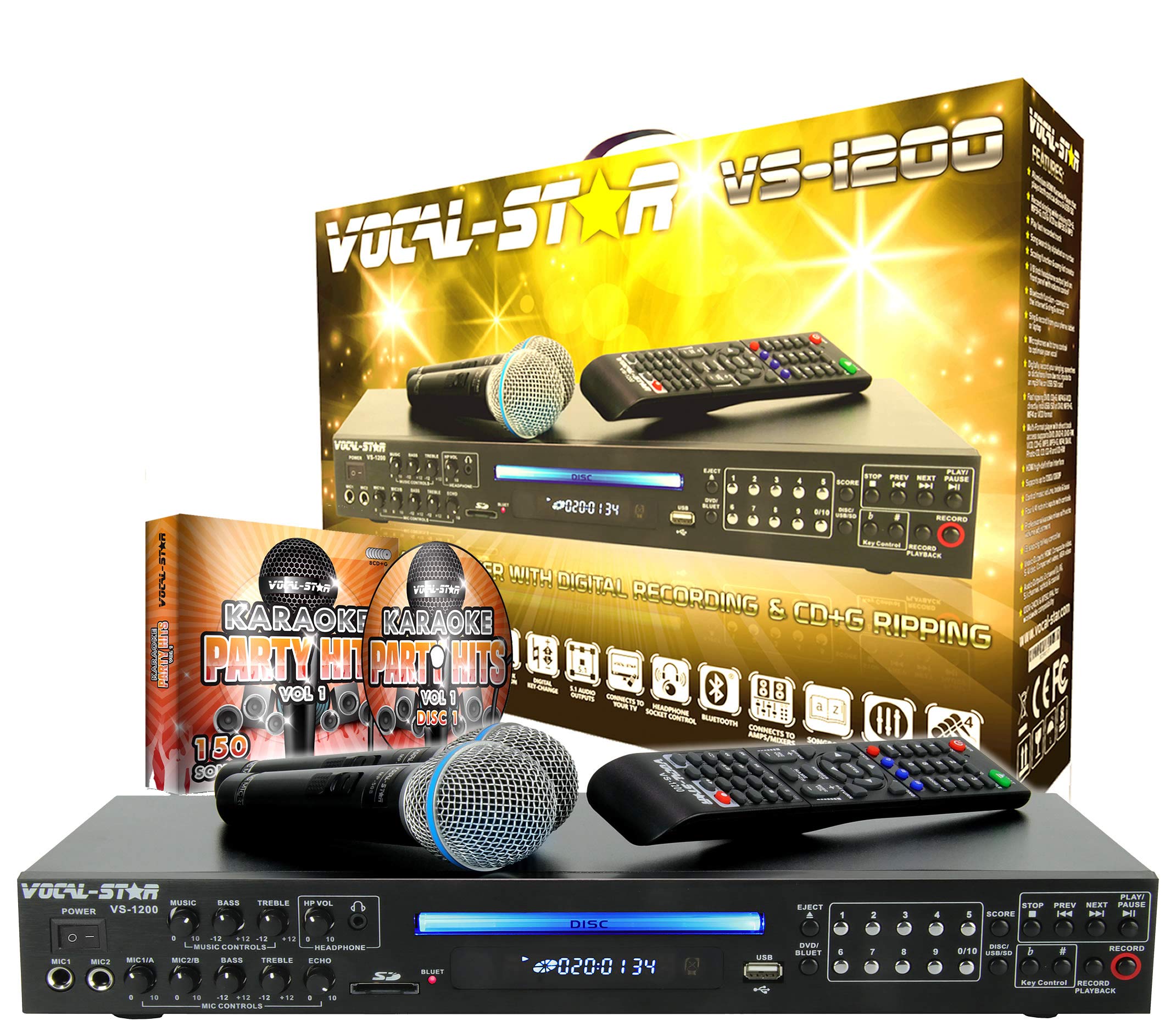 VocalStar VS1200 CDG DVD HDMI Karaoke Machine With Bluetooth