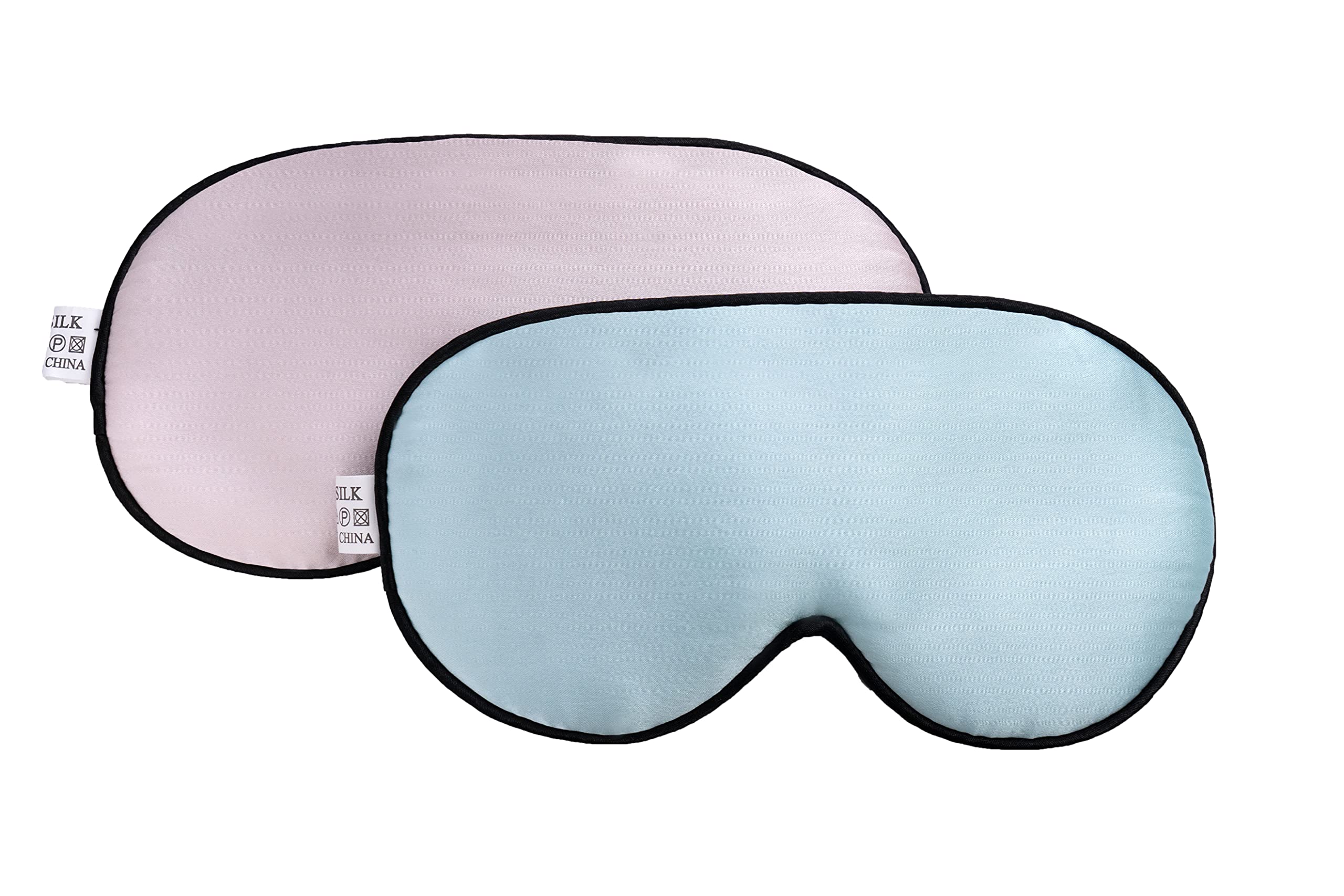 Photo 1 of CHILDHOOD Super Soft Silk Sleep Mask for Kids with Adjustable Strap-Silk Eye Mask for Sleeping Blocking Lights (Blue & Pink)