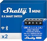Shelly 1 Mini Gen3 1 Channel WiFi Matter Relay 8A Dry Contacts 2 Pack