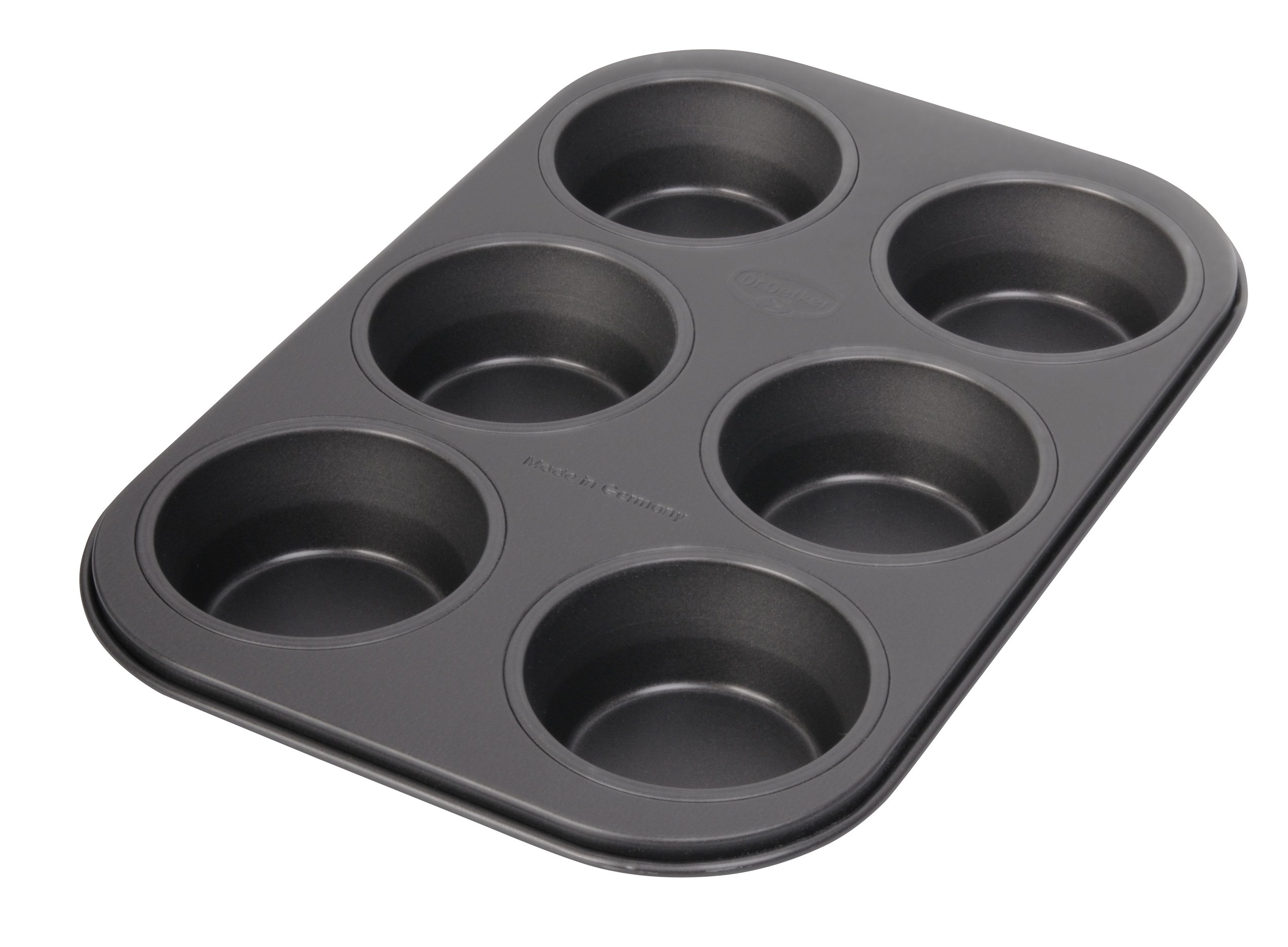 Dr. Oetker Tradition 6-Piece Non-Stick Bakeware Muffin Tin, Black