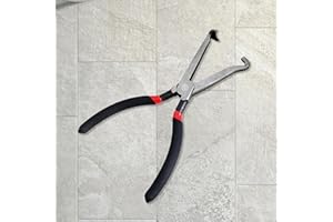 8-Inch 60° Angled Electrical Disconnect Pliers – Red & Black Handle Fuel Line and Wire Harness Removal Tool