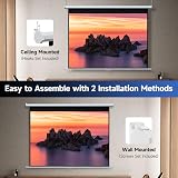 INMOZATA 84" Pull Down Projector Screen 4:3 HD Matte White for Home & Office view 5