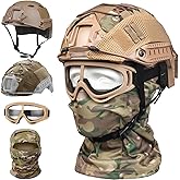 SANYETS Airsoft Helmet,Black Tactical Helmet with Airsoft Accessories,Tactical Airsoft Gear