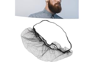 100pcs Beard Guards, Dispoable Nylon Elastic Beard Covers, Breathable Beard Protector Nets (Black)