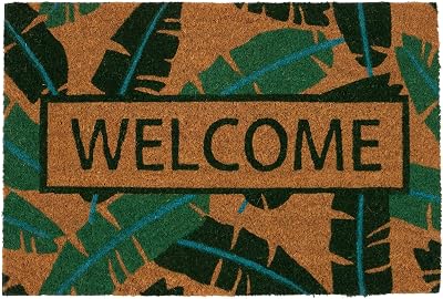 Nicola Spring Coir Door Mat 60x40 Banana Leaf Non-Slip Backing