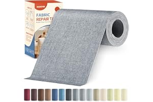Sgooyir Linen Fabric Repair Tape Kit, 4" x 80" Self-Adhesive Couch Patch Repair Fabric Patches for Furniture, Clothes, Upholstery, Carpets, Chairs, Sofas, Pillows Grey