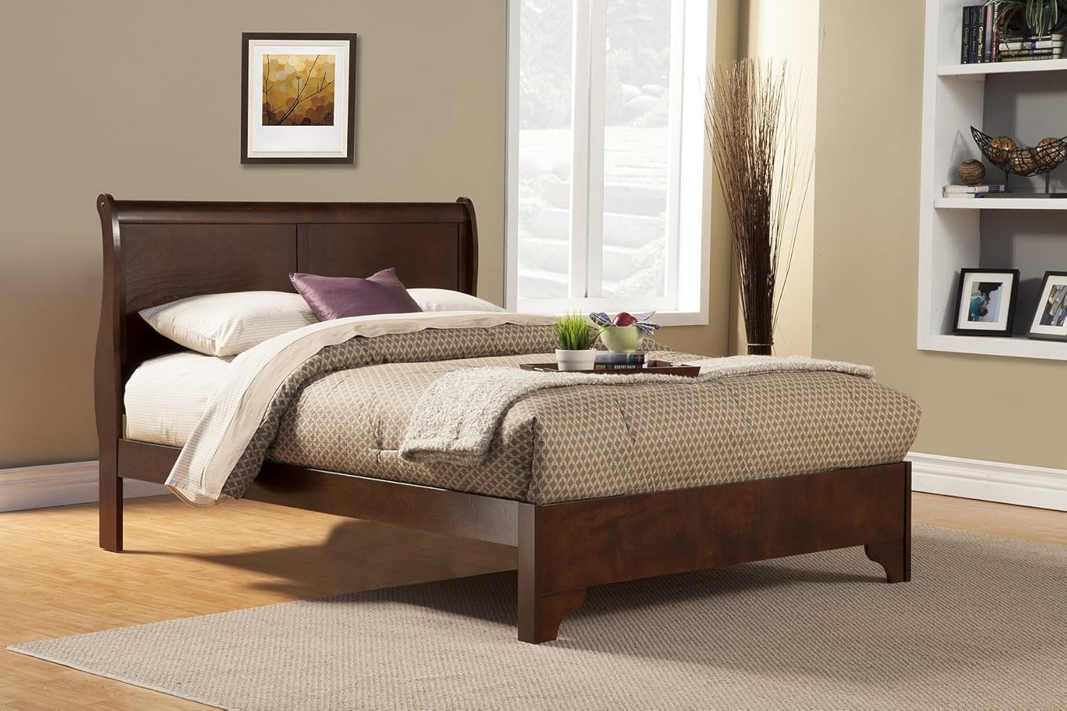 Amazon.com: Alpine Furniture West Haven Sleigh Bed, Full Size: Home ...