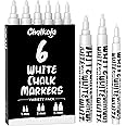 Chalkola 6 White Liquid Chalk Markers - White Dry Erase Liquid Chalk Pens for Chalkboard Signs, Blackboard, Car Window, Glass, Bistro | Variety pack - (3x) 3mm Fine Tip + (3x) 6mm Bold Size Ink Marker