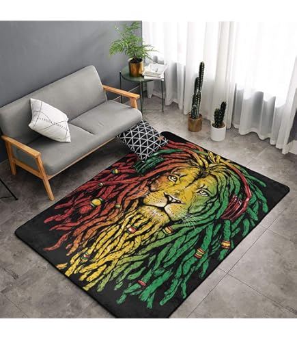 Amazon.com: One Love Jamaican Rasta Reggae Area Rugs 60x39 in Anti