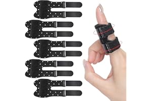 5 PCS Breathable Trigger Finger Splint, Adjustable Finger Brace, Thumb Brace for Broken Strained Arthritis for Thumb, Middle,