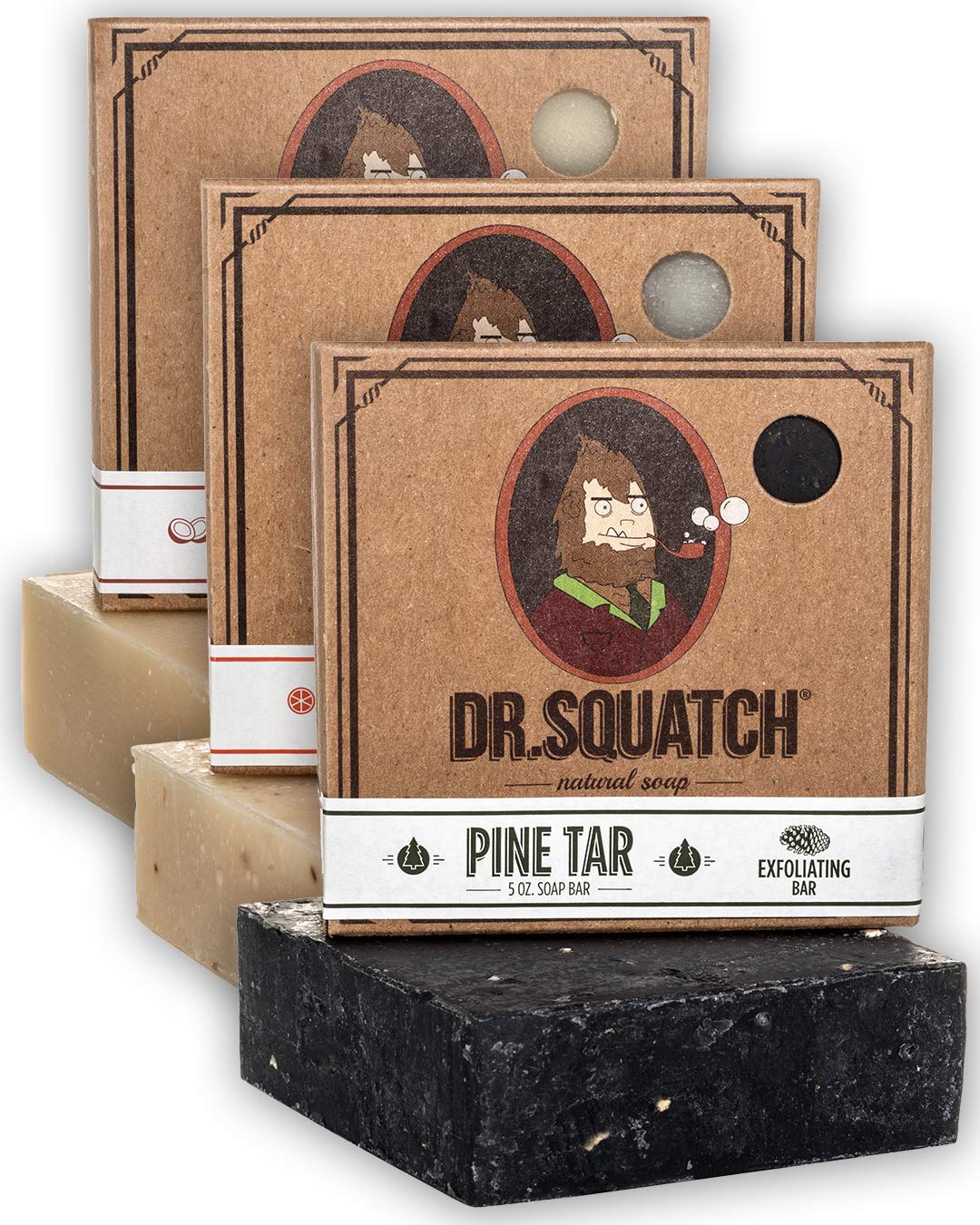 Dr. Squatch Men's Soap Sampler Pack (3 Bars) – Pine Tar, Cedar Citrus, Bay Rum Bars – Natural Manly Scented Organic Soap for Men (3 Bar Bundle Set) : Beauty